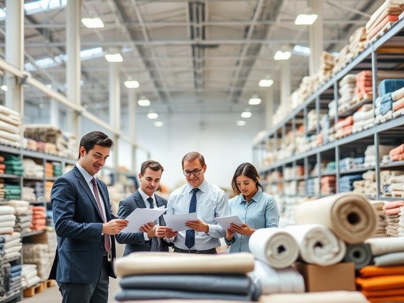 VIZKO team inspecting textile products